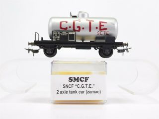 Ho Scale Zamac Metal Smcf Sncf France C.  G.  T.  E.  2 Axle Tank Car 584590