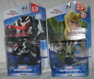 (3pc) Disney Infinity 2.  0 Action Figures Venom,  Loki,  Hawkeye,  Nip