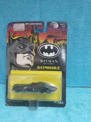 Vintage Batman Returns Ertl Batmissle Die Cast Metal Toy Car 1991 Dc Comics
