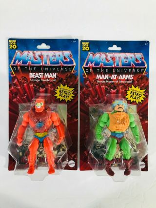 Masters Of The Universe Origins Beast Man & Man - At - Arm Set 2020 Motu Figures