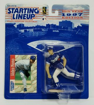Hideo Nomo Los Angeles Dodgers Starting Lineup Mlb Slu 1997 Action Figure & Card