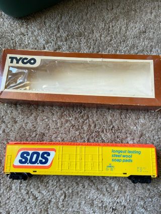 Vintage Tyco Ho 62’ Box Car Sos 361c