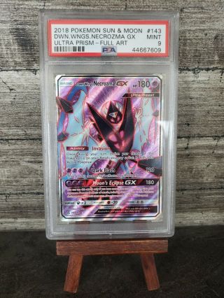 Pokemon Card: Psa 9 Dawn Wings Necrozma Gx 143/156 Ultra Prism