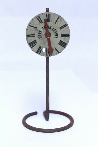 Antique Metal Ives Lionel O / Standard Gauge Clock Next Train Leaves Sign