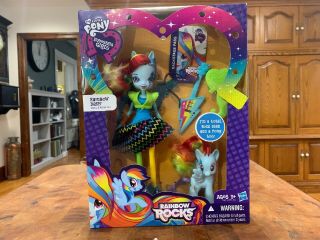 My Little Pony Rainbow Rocks Rainbow Dash Doll Rare Mlp Set