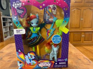 My Little Pony Rainbow Rocks Rainbow Dash Doll RARE MLP Set 3