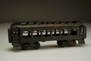Rare Large 10.  75 " Kenton Cast Iron Lake Shore & Southern R.  R.  Train Passenger Car