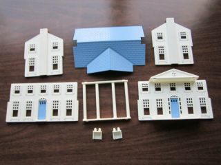 Plasticville Colonial Mansion Complete With Outhouse,  Pump & Wishing Well
