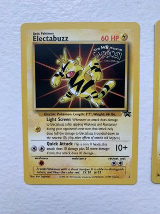 Pikachu,  Electabuzz Pokemon Cards Black Star Promo The First Movie Stamped 2