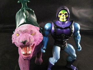 Masters Of The Universe Panthor And Skeletor 1985 Rare Vintage Motu He - Man
