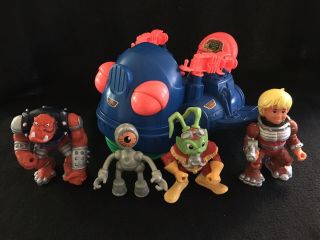 Bucky O’ Hare 1991 Toad Croaker Plane & 4 Action Figures Continuity Graphics Usa
