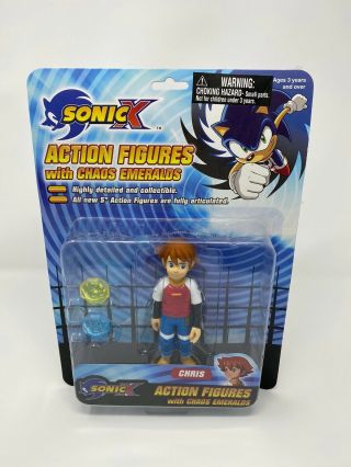 Sonic X The Hedgehog Chris Action Figure With Chaos Emeralds Toy Island