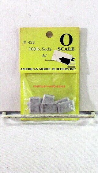 American Model Builders 423 1:48/o - Scale 100 Pound Sacks (6) White Metal Oop