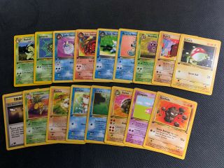 17 Vintage Pokemon Cards All 1st Edition Common And Uncommon Neo,  Fossil,  Jungle