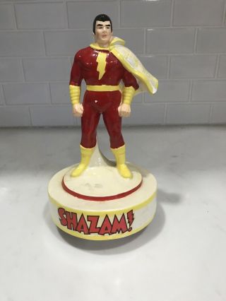 Vintage 1978 Dc Shazam Ceramic Spinning Music Box Figure Captain Marvel Levi