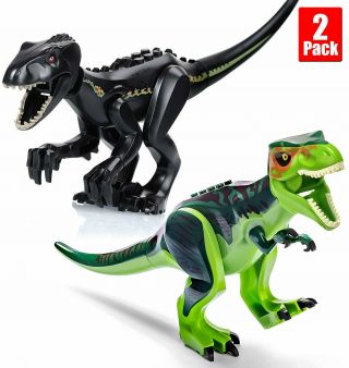 2× Large Tyrannosaurus Rex Dinosaur Toy Model Top Building Blocks For Kids T - Rex