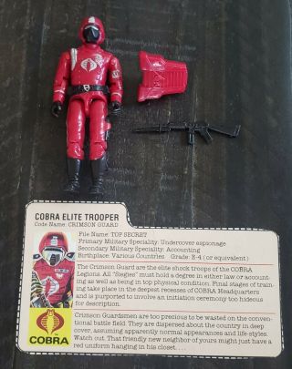 Gi Joe 1985 Crimson Guard 100 Complete With File Card Really Tight Joints