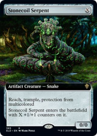 1 X Nm Stonecoil Serpent - Extended Art Throne Of Eldraine Eld Mtg Magic
