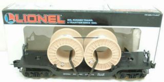 Lionel 6 - 16324 Pennsylvania Depressed Center Flat W/ 2 Cable Reels Ln/box