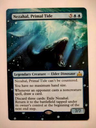 Nezahal Primal Tide Rivals Of Ixalan Mtg Magic Hand Painted Altered Extended Art