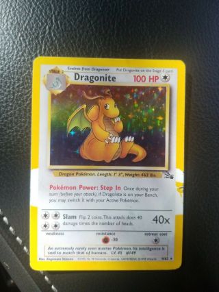 1999 Pokemon Fossil 4/62 Dragonite Holo