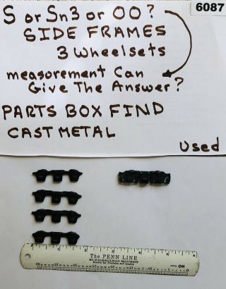 S Or Sn3 Or Oo Scale? 4 Cast Metal Sideframes - 1 Diesel Sideframe - Brand? (6087)