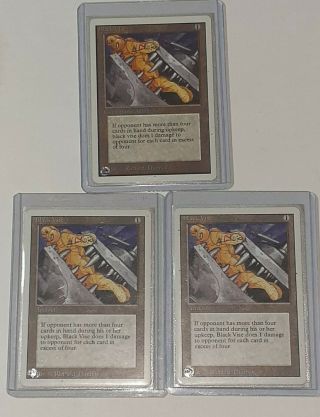 Black Vise X1 Unlimited Edition 2x Revised 3 Total Mtg Magic The Gathering Cards