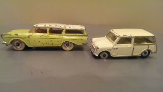 Meccano Vntg.  Dinky Toys 193 & 197 Morris Mini Traveller & Rambler Cross Country