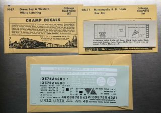 O Scale Decals Walthers Champ Minneapolis And St Louis - Green Bay And Western