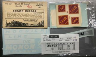 O Scale Decals Walthers Champ Monon - Chicago & Illinois Midland - Tp&w