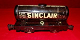 Vintage Marx Tin Litho S.  D.  R.  X.  19847 Sinclair Fuel Gas Oil Tanker Train Car Vgc