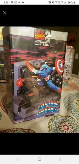 1998 Marvel Toy Biz Glue Together Model Kit - Captain America And Redskull