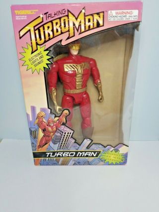 Turbo Man Tiger Electronics Jingle All The Way 13.  5 Inch 1996 Action Fig W/ Box