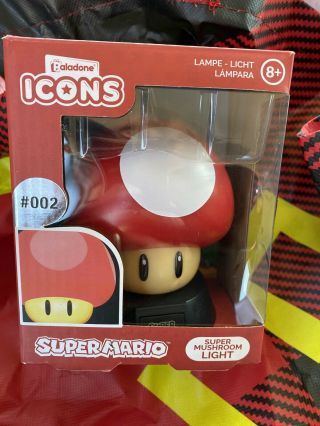 Mario Bros.  Mushroom 3 - D Light Battery Powered Lamp Figure