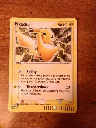 2003 Pokemon 10th Anniversary Pikachu Holo Black Star Promo Card 012 - Lp