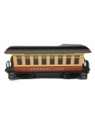 Vintage Bright G Scale Coach Passenger Car Western Frontier Railroad Express