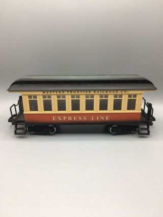 Vintage Bright G Scale COACH Passenger Car Western Frontier Railroad Express 2