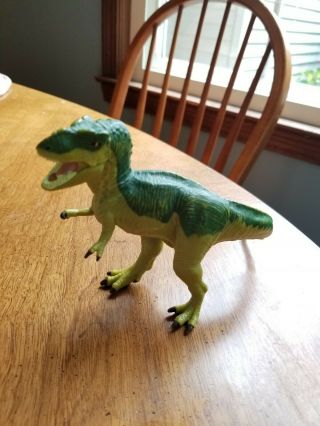 Vtg 1996 Safari Ltd Tyrannosaurus T - Rex Green Dinosaur Toy Figure 6 " Tall China
