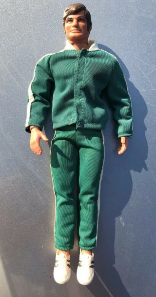 Vintage Big Jim Action Figure Green Sports Jacket Pants Toy Karate Chop