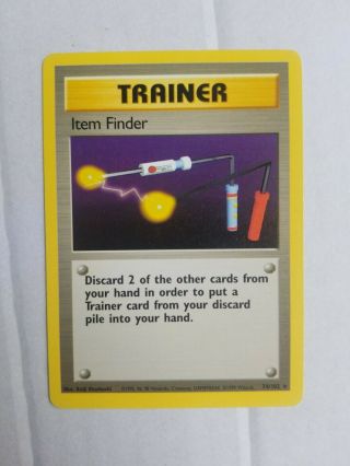 Item Finder 74/102 Rare Base Set Trainer Pokemon Card