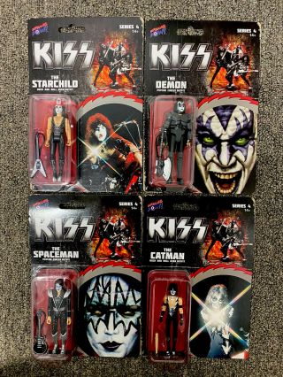 Kiss Complete Set Rock & Roll Over 3.  75 " Action Figures (set Of 4)