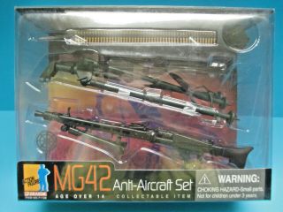 Dragon 71128 1/6 12 " Wwii German Mg42 Anti Aircraft Machine Gun Set 2002 Oop Mib