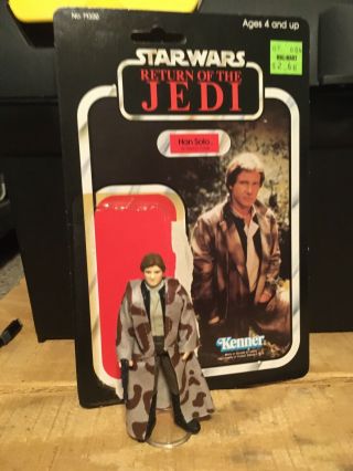 Vintage Kenner Star Wars Rotj Han Solo Trench Coat With Cardback