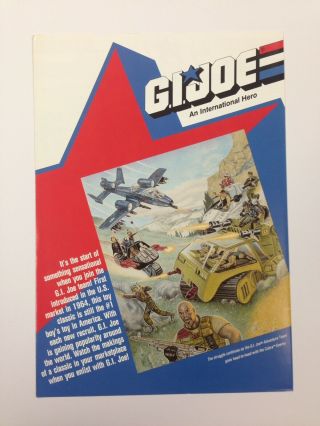 Gi Joe Cobra 1988 Licensing Tri - Fold Advertising Brochure Art Info Hasbro