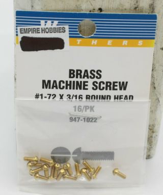 Walthers 947 - 1022 Ho Brass Machine Screw 1 - 72 X 3/16 Round Head