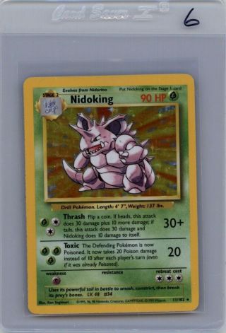 Pokemon Card Base Set Nidoking 11/102 Holo Foil Rare