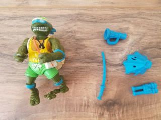 Tmnt Lifeguard Leo 1992 Teenage Mutant Ninja Turtles Leonardo With Accessories