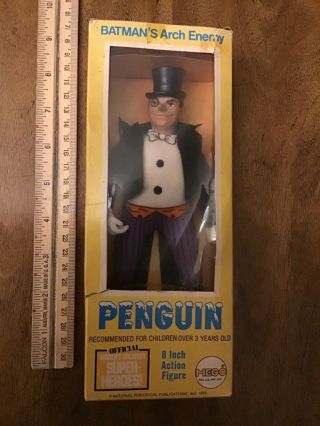 Vintage Mego Penguin Figure Box Dc Comics 1973 8 Inches