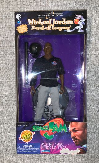 Vintage 1996 Wb Space Jam Michael Jordan Baseball Leaguer Limited Edition Toy