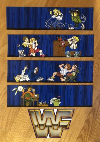 Wwf/wwe Ljn Wrestling Superstars Sling Em - Fling Em Ring Replacement Sticker Set